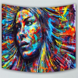 Abstract Women Tapestry, Colorful Psychedelic Bohemian Tapestry, Comfortable Trippy Tapestry Decor GT22 (style 1)