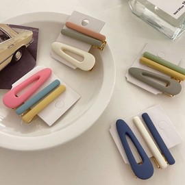 Straight Hair Clip for Bangs and Side Hair Coffee Set 4ea