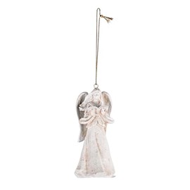 Dicksons Decorative Holiday Hanging Christmas Tree Ornament 2 x 3.75 Inch Resin Angel with Book