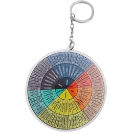 Multicolour Feelings Wheel Round Mood Wheel Therapy Emotions Mental Health Color Wheel Social Work Feelings Sign Keychain Key Holder A Chroma Ordinary Key tool