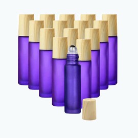 Rowcay 15pcs Empty Essential Oil Roll-on Bottles, 10ml/0.33 Oz Frosted Glass Perfume Bottles with Stainless Steel Balls, Portable and Reusable Empty Glass Roller Bottlefor Aromatherapy, Perfume Oils