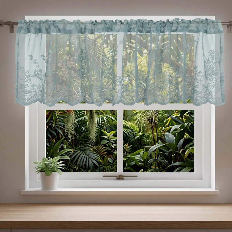 Lace Valances for Windows, Short Floral Lace Valance Curtains