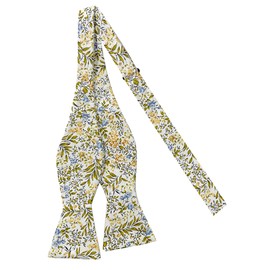 Jacob Alexander Men's Tropic Bouquet Floral Pattern Traditional Freestyle Self-Tie Bow Tie - Green Multi