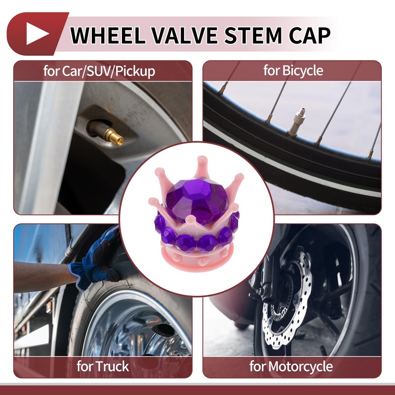 HEROFFIX 4 Pcs Decorative Tire Valve Stem Caps 15mm Tyre