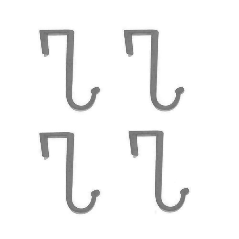 JOY Mangano Huggable Hooks 4-pack Over-the-Door Hooks, Grey