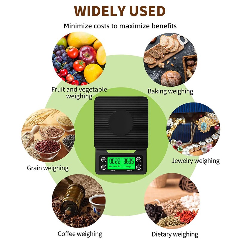 YONCON Coffee Scale with Timer - 0.1g Accurate, 3kg Drip