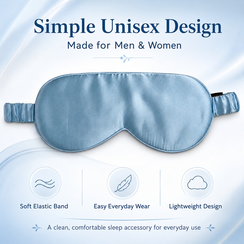 100% Mulberry Silk Sleep Mask – Soft Breathable Wide-Coverage Eye