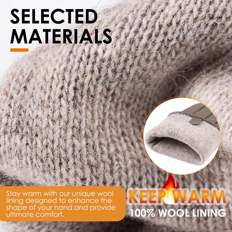 Womens Winter Leather Gloves Touchscreen Texting Warm Driving Lambskin Gloves