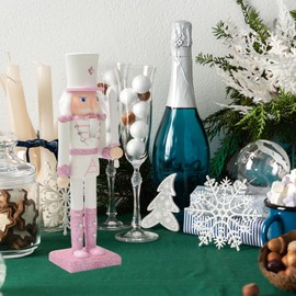 Zensounding 12 inch Pink Walnut Clip for Christmas Decoration Home Decor to Enhance The Christmas Atmosphere Collection of Walnut Clip Decorations (Pink and White Sword)