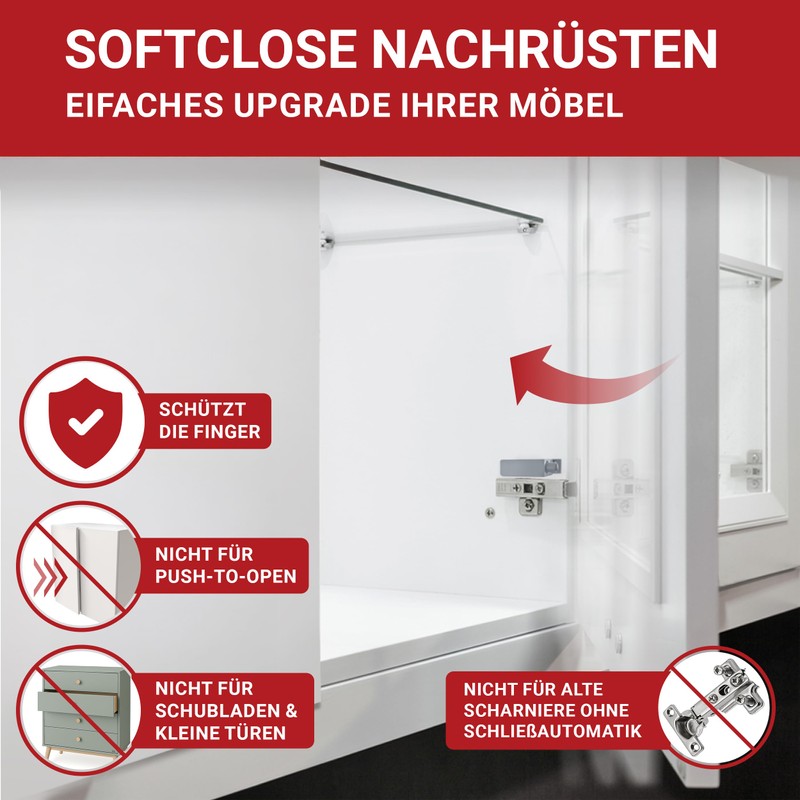 LouMaxx Soft Close Door Damper Cabinet Set of 4 -