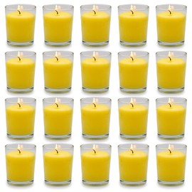 Small Citronella Candles Outdoor and Indoor Soy Wax Votive Candles for Party Dinner and Camping - 12 Hours Burn Time, Set of 20