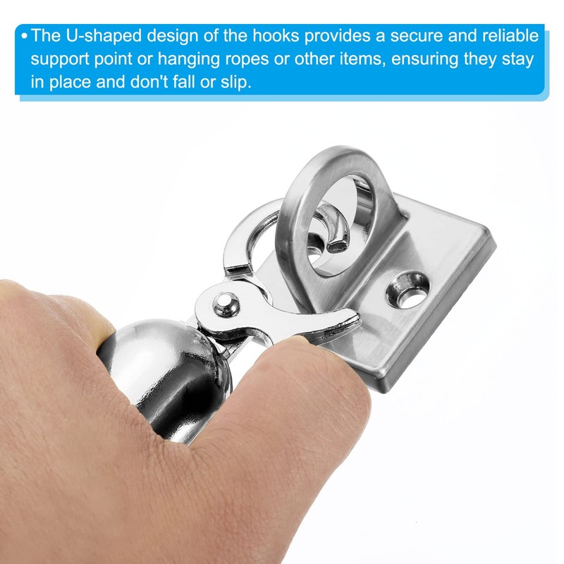 PATIKIL Pad Eye Plate U Hooks, Metal Ceiling Hook Wall