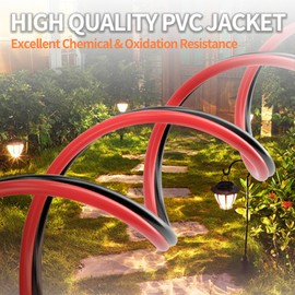 Energeaster Electrical Wire 2 Conductors Red Black Cable Hookup LED Lighting Strips Flexible Wire Outdoor Extension Cord 12 Gauge Copper Clad Aluminum Wire Low Voltage Cable(12AWG 200FT)