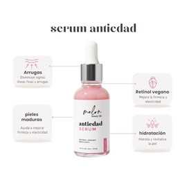 Serum Antiedad MELON BEAUTY con Retinol Vegano BAKUCHIOL que ayuda a disminuir arrugas y mejorar la hidratación