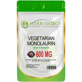 HB Monolaurin | 60 High Strength Monolaurin Capsules - 600mg Monolaurin per Serving | No Artificial Ingredients or Fillers | Non-GMO, Gluten & Allergen Free | Manufactured in The UK
