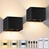 Yochoice Motion Sensor Wall Sconces with Remote Control, 6000mAh Black