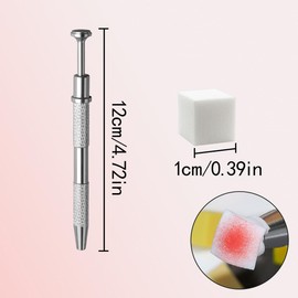 HAIKING Nail Sponges, 50 PCS White Cube Shape Sponge Manicure Accessory with Pick up Tool for Nail Art Gradient Design (10mm/0.39in)