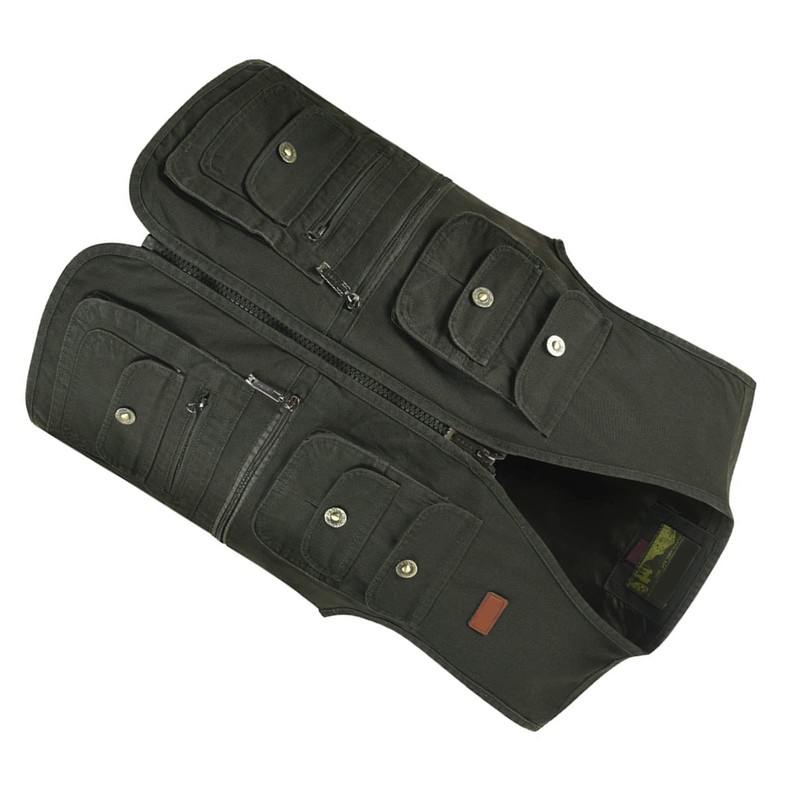 Cargo Vest, Soft and Breathable Multi-Pocket Cotton Camera Vest for