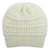 Women Knitted Beanie Hat Satin Lined Winter Warm Cap (White)