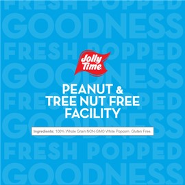 Jolly Time Unpopped White Pop Corn Kernels, Stand Up Resealable Bag, 2 Pound (Pack of 6)