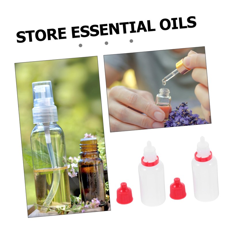 CHILDWEET 50pcs Refillable Eye Dropper Containers Cap for Essential Oils