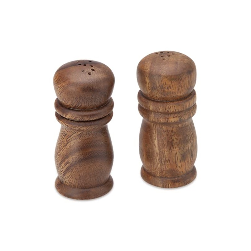 Acacia Wood Salt & Pepper Shakers 4 inch Tall