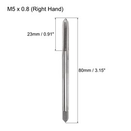 QUARKZMAN Metric Tap M5 x 0.8 H2 80 mm Extra Long Straight Flute Thread Cutting Tool for Screw Thread Milling Machines Thread Cutting Thread Repair