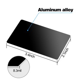 ZOENHOU 100 tarjetas de visita de metal negro de 3.4 x 2.1 pulgadas, 8mil 0.21 mm de grosor, acabado en blanco, tarjetas de nombre metálicas de regalo VIP para clientes