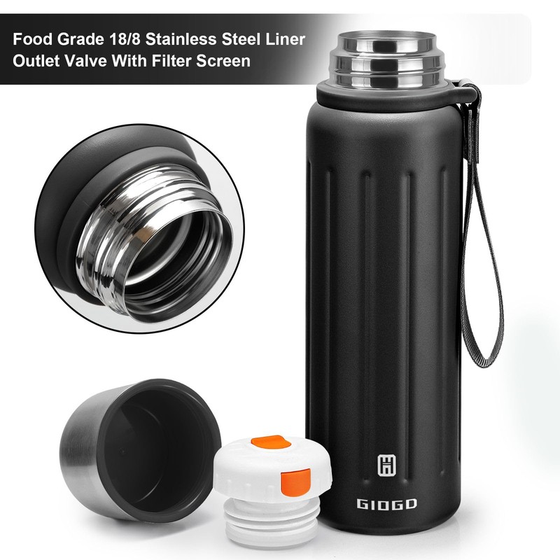 Vacuum Insulated Thermo Flasks with Cup 600ml/20.3oz Stainless Steel Thermo