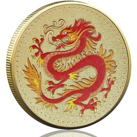 Chinese Dragon Lucky Coin Lottery Tickets Scratcher Tool Feng Shui Decor Good Luck Charms Poker Card Protector