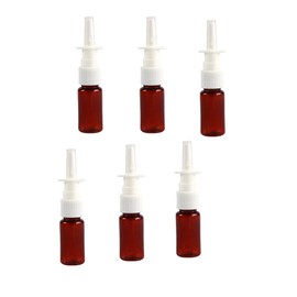 Tangseajiao 6cs Brown 10ml PET Empty Nasal Spray Bottles, Refillable Atomiser for Saline Solution