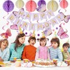 Purple Butterfly Birthday Decoration, Purple Happy Birthday Party Decoration Girl