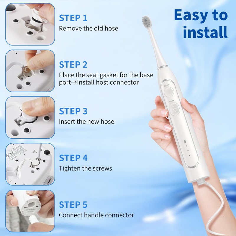 Replacement Hose Fit for Waterpik Sonic-Fusion SF-01/02/03/04 Flossing Toothbrush, Replacement
