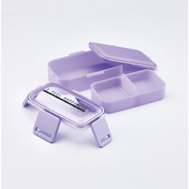 Skater PFLW4AG-A 2-Tier Lunch Box, 20.3 fl oz (600 ml), Women's, Made in Japan, Fluffy Dome Lid, Dishwasher Safe, Microwave Safe, See-Through Color, Pale Lavender