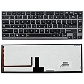 cuiying Replacement Keyboard Silver Frame for Toshiba Satellite U800 U840 U845 U900 U920 U925 U940 U945, US Layout Black Color