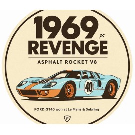 Retro Style Ford Gt40 Le Mans Racing High Quality Round  Garage Sign