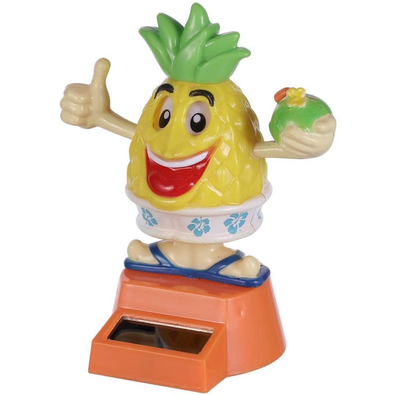 Solar Bobble Shaking Head Dancing Toy Pineapple Figure Statue Car