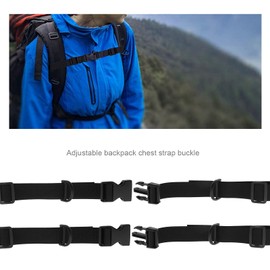 SING F LTD 2X Backpack Chest Strap Adjustable Backpack Sternum Strap Chest Belt Nylon with Quick Release Buckle 25-70cm for Hiking and Jogging Black
