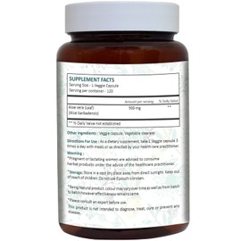 AYURFOREST Aloe Vera Capsules (Aloe Barbadensis) | 120 Capsules (500 mg) | Immunity and Digestive Health | Interstitial Cystitis & Painful Bladder Relief