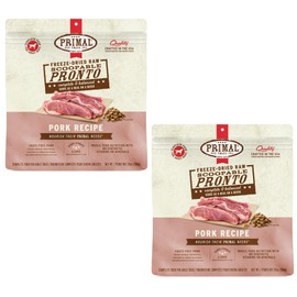 Primal Freeze Dried Dog Food, Pronto Mini Nuggets, Pork; Scoop & Serve, Complete & Balanced Meal; Also Use As Topper or Treat; Premium, Healthy, Grain Free, High Protein Raw Dog Food (25 oz, 2-Pack)