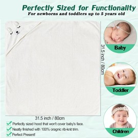 EIGYO 2 Piezas Toalla de Baño con Capucha,Toallas de Baño para niño Super Absorbentes,Toalla para Niños con Capucha-Coral Fleece Suave Toallas Y Cómoda para niño, niña 80x80cm (2, Blanco/Rosa)