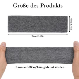 Women's Hair Bands, Elastic Hair Bands, Solid Colour Headband, Dirndl, Hair Band for Sports, Running, Fitness, Yoga (Black, White, Grey, Dark Grey)