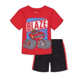 Nickelodeon Blaze and The Monster Machines Toddler T-Shirt and Mesh Shorts Set 3T Red/Black