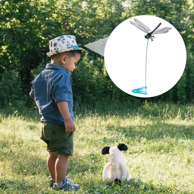 BEIQIYA Dragonfly Clips, Artificial 3D Simulation Dragonflies Hat Clip, Fly