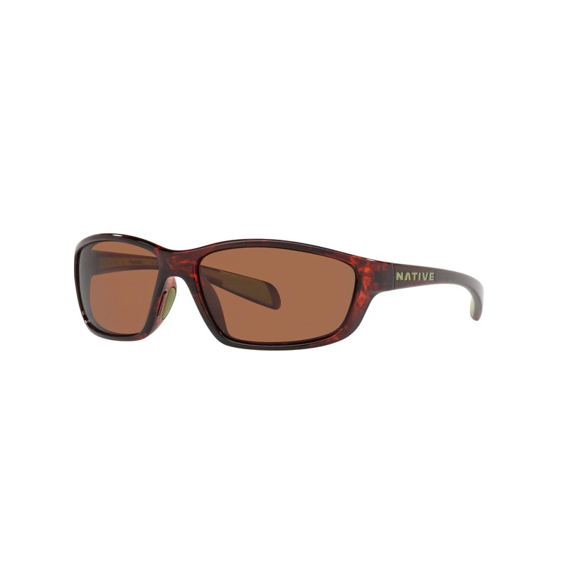 Native Eyewear Kodiak Polarized Rectangular Sunglasses, Maple Tortoise/Brown, 60 mm