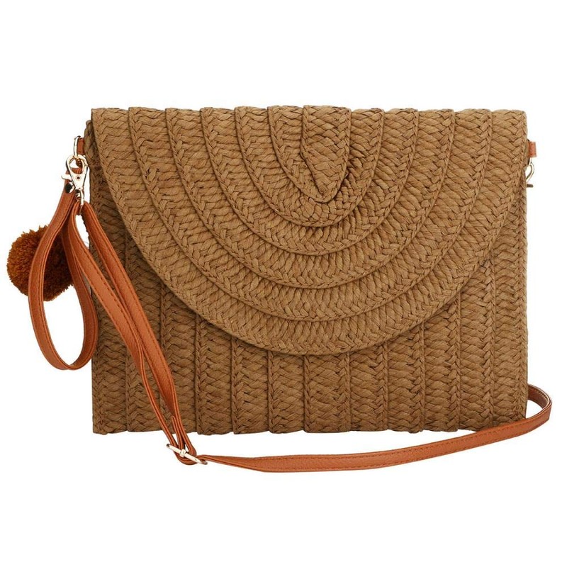 YYW Straw Clutch,Straw Handbag Clutch for Women Summer Beach Straw