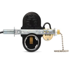 Double Bulb Socket, 2-Light Twin Cluster Socket Kit Compatible with Zing Ear ZE-310D E95014 with ZE-109M Pull Chain Switch, Medium Base E26 Double Light Socket Lamp Holder w/ 2 Wire Leads - Nickel