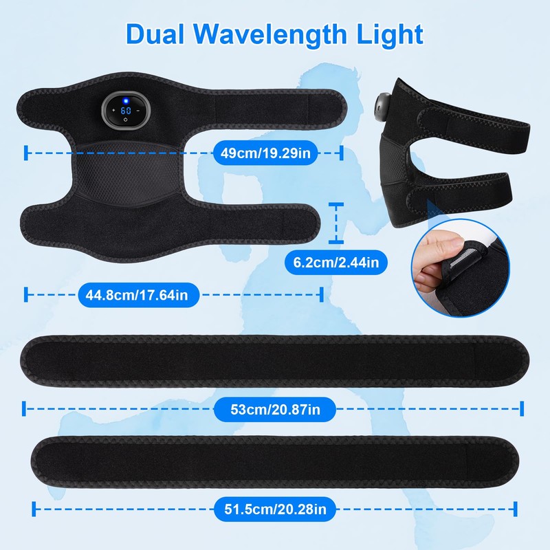 Knee Brace Massager with Heat Vibration, Massage Pain Relief for
