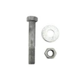 1/2"-13 x 7-1/2" Hot Dipped Galvanized Hex Bolt w/Nuts & Flat Washers, Grade A, Partial Thread, Quantity 25 - by Fastener Depot, LLC