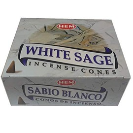 The Age Source Hem Incense cones in display box 10 White Sage cones, each contains (12 boxes of 10 encens cone ). Les cônes d'encens Age Source Hem dans une boîte de présentation 10 cônes White Sage, chacun contient (12 boîtes de 10 cônes encens).